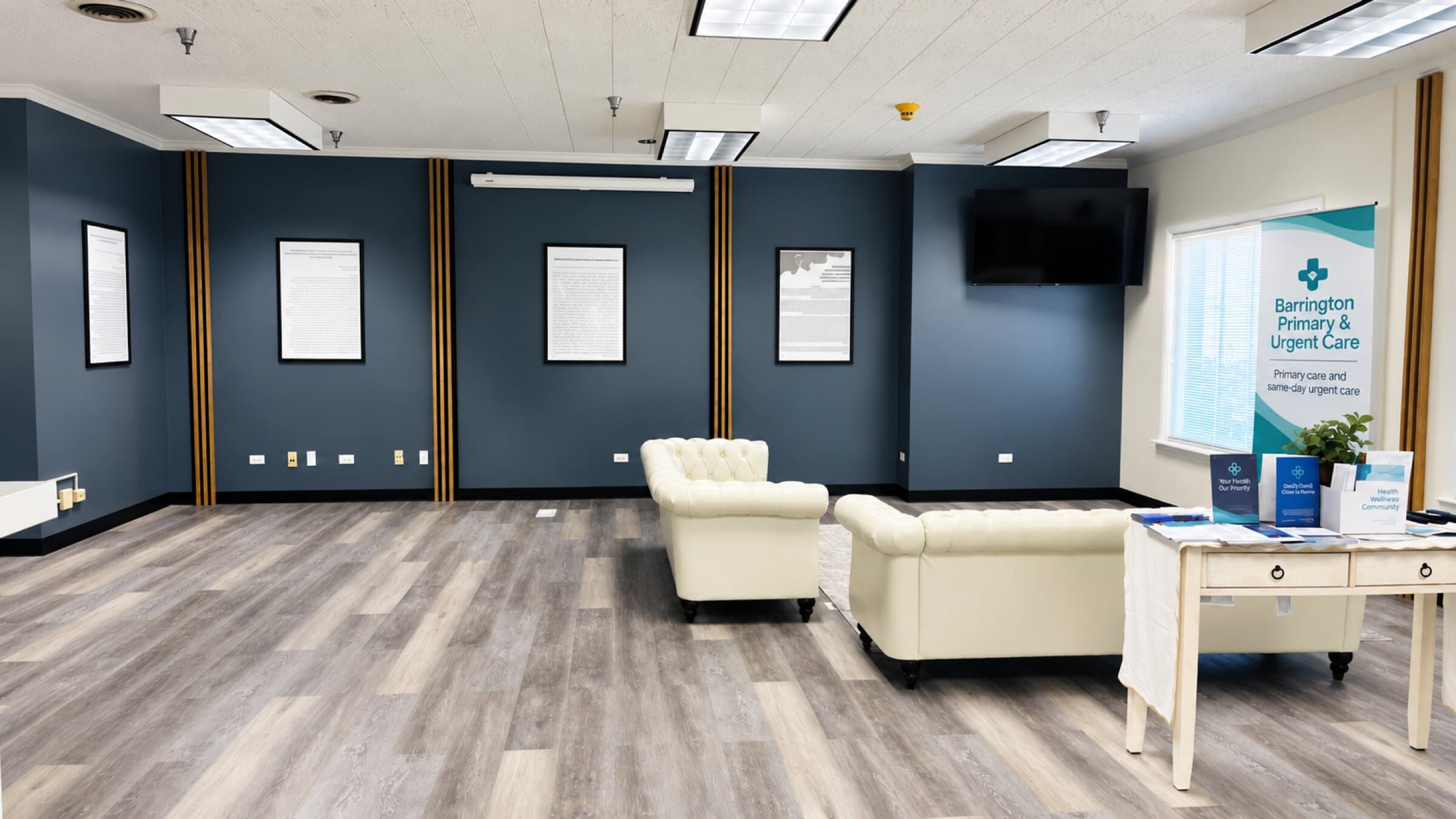 The waiting room at Barrington Primary and Urgent Care